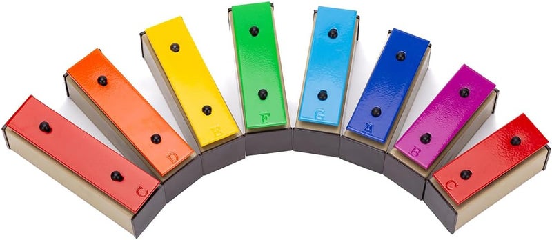 CELEMOON 8 Note Xylophone Glockenspiel with Case - Colorful Resonator Bells & 2 Mallets - Educational Musical Instrument for Beginners & All Ages - Image 2